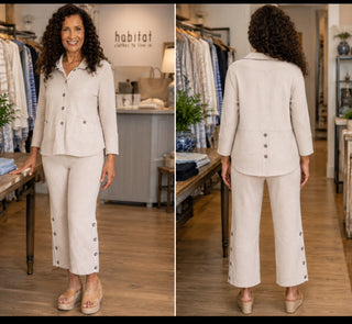 Monterey Stripe Shirt easy fit style at POOJA BOUTIQUE serving Scituate Cohasset and Hingham South Shore