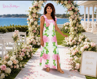 Wedding guest and garden party dresses at POOJA BOUTIQUE Scituate Harbor featuring Lilly Pulitzer elegant occasion wear South Shore
