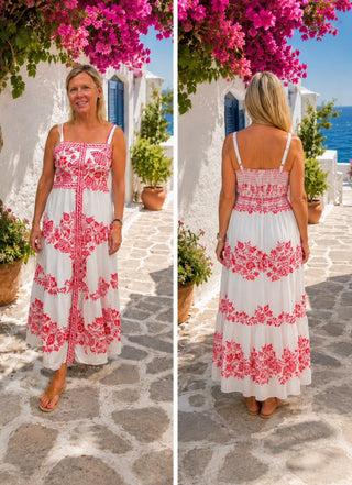 Mediterranean Romance Maxi Dress