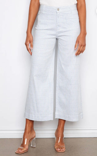 Stripe Wide Leg Denim Jeans – Soft Stretch Perfect Fit