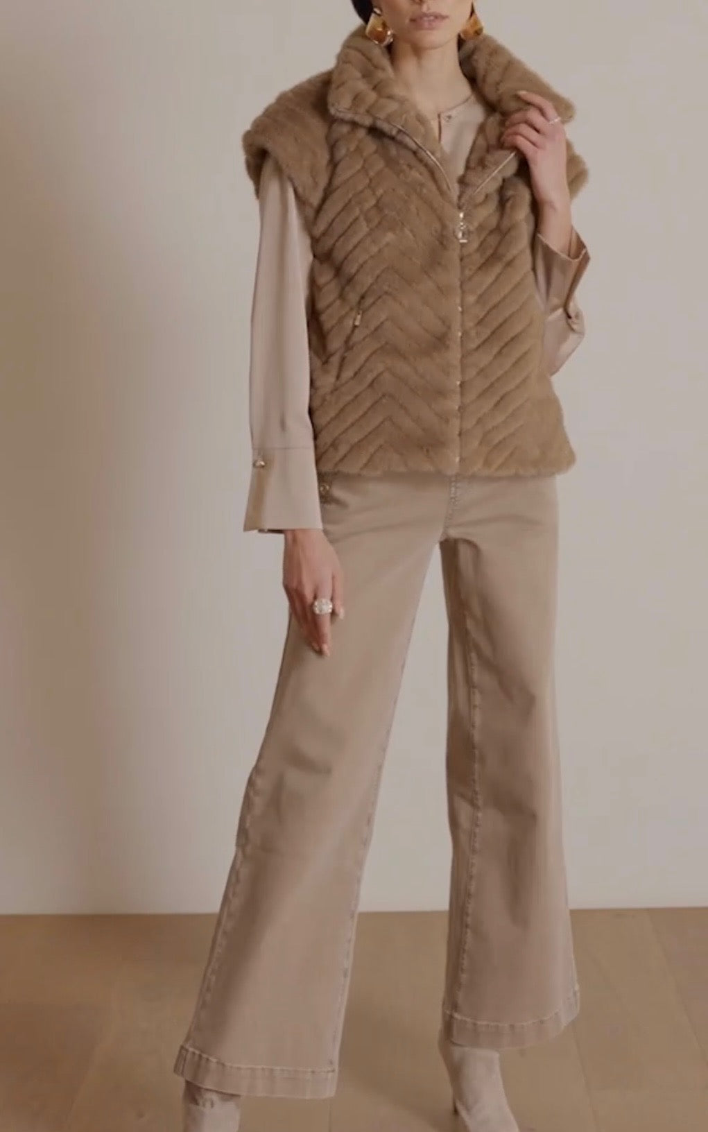 Faux Fur Mock Neck Vest
