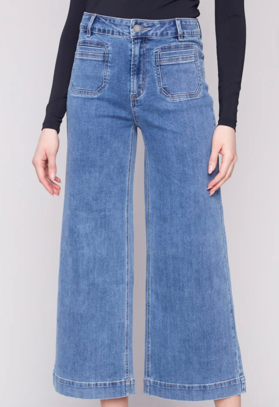Long Straight Flare Jeans