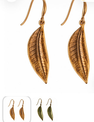 Bronze Leaf Drop Earrings