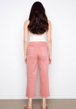 Elevated Stretch Twill Button-Fly Crop Pants