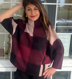 Plaid Sweater Knit Top