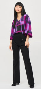 Plaid Satin Top