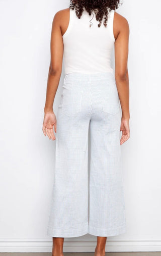 Stripe Wide Leg Denim Jeans – Soft Stretch Perfect Fit
