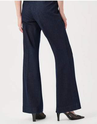 Featherweave Denim Palazzo Wide-Leg Pull-On Jeans