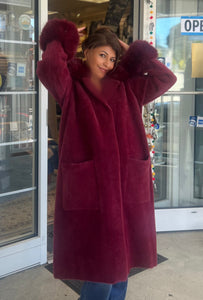 Detach Collar/Cuff faux fur coat