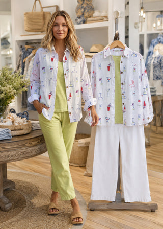 Habitat Crinkle Cotton Cocktail Print Top