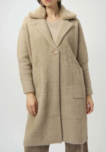 Feather Yarn Faux Fur Sweater Coat