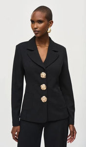 Crepe Blazer with Statement Buttons