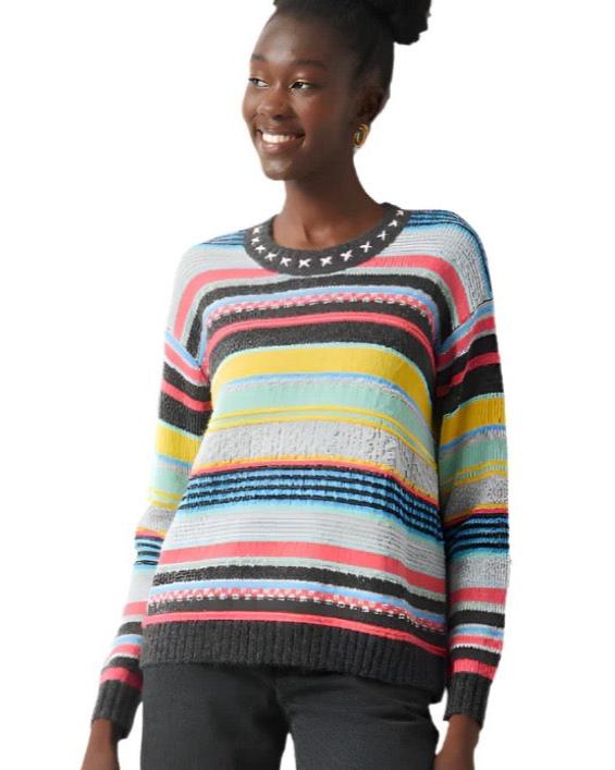 Textured Mixed Stripe Sweater