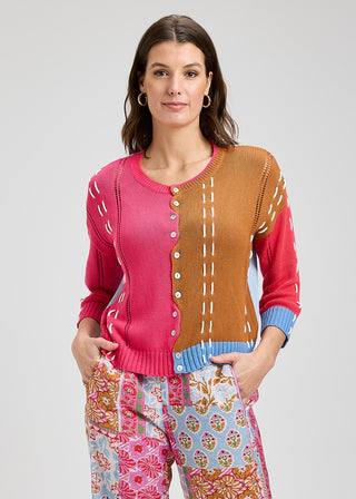 Bubblegum Colorblock Cotton Knit Sweater