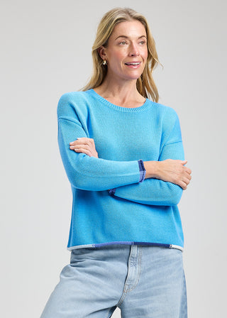 Azure Cotton Knit Sweater