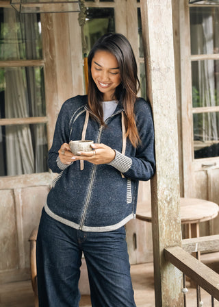 Zaket & Plover Denim Zip-Up Hoodie