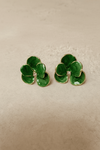 Emerald Bloom earrings at Pooja Boutique