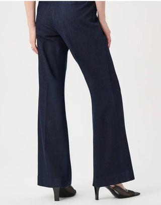 Joseph Ribkoff Featherweave denim palazzo wide-leg pull-on jeans