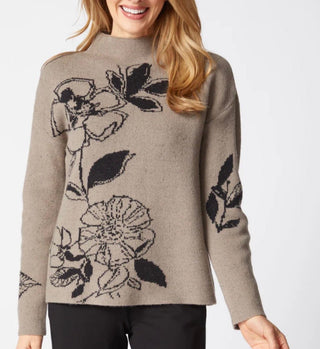 Women's floral foliage sweater at Pooja Boutique