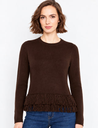 Women's fringe detail knit sweater