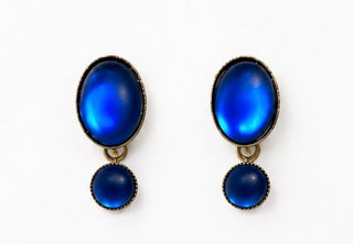 Frosted glass earrings handmade by a local artist