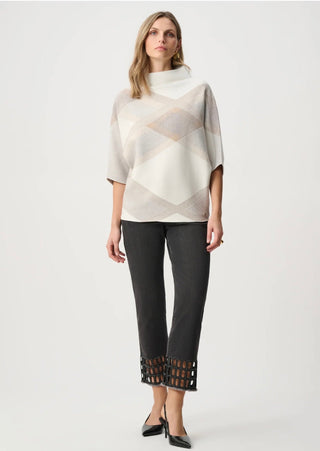 Joseph RibkoffJoseph Ribkoff Plaid Funnel-Neck Sweater