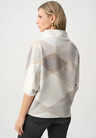 Joseph RibkoffJoseph Ribkoff Plaid Funnel-Neck Sweater