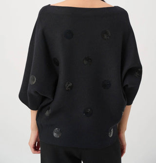 Joseph RibkoffJoseph Ribkoff Sequin Circle Boxy Sweater