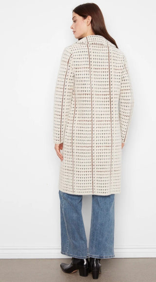 Pooja Boutique Soft Plaid Notch-Collar Coat