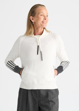Zaket & Plover white contrast cuff sweater