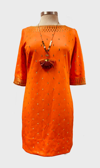 Metallic Dot Embroidered Dress - Pooja Boutique 